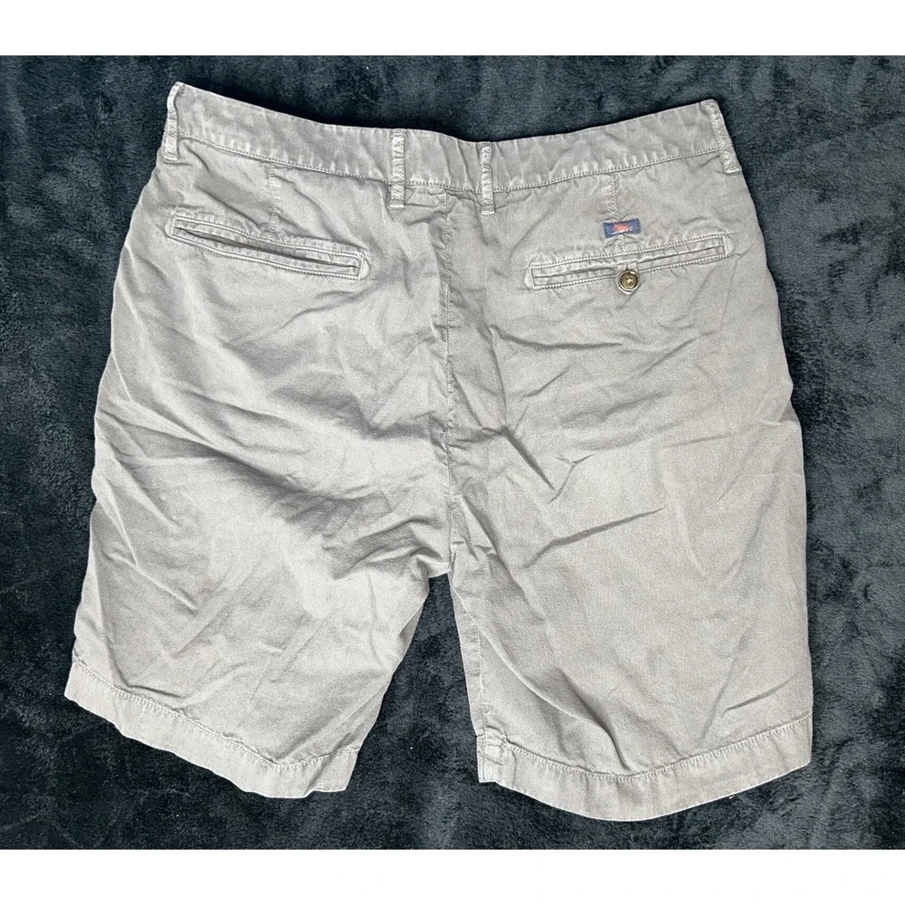 Faherty Movement Chino Shorts Size 31 Fossil Gray Pima Cotton Blend 7 Inseam